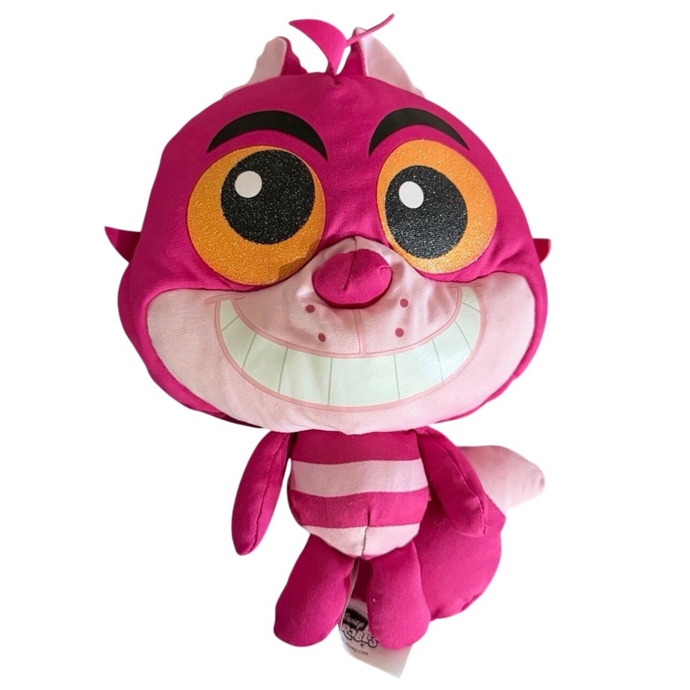 Disney Doorables Cheshire Cat Glitter‎ Eyes Kids Small Plush Pink Striped Cat